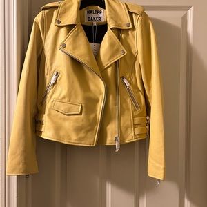 NWT - Pale Yellow Walter Baker Leather Jacket